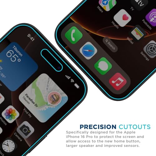 Tech Armor Privacy Glass for iPhone 16 Pro Screen Protector 1-Pack - size: iPhone 16 Pro-6.3 Inch