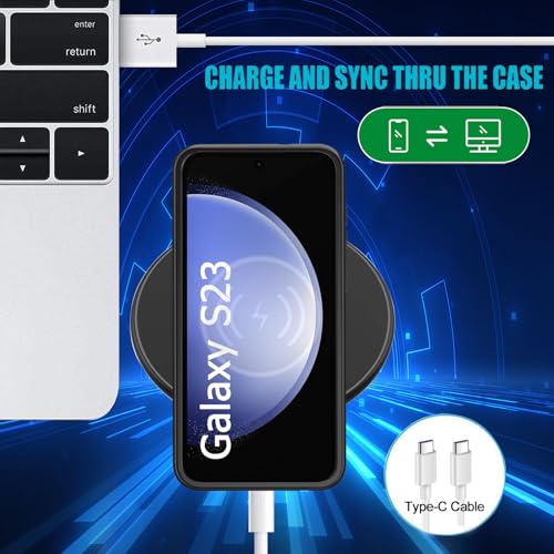 Battery Case for Galaxy S23,Upgraded 10000mAh Rechargeable Portable Extended Battery Pack Supported Qi Wireless Charging Case Compatible with Galaxy S23(6.1 inches) Charging Case-Black - size: Galaxy S23