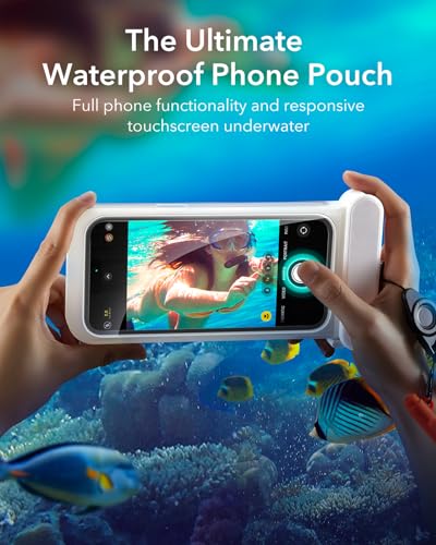 ESR Waterproof Phone Pouch for iPhone 15 Pro Max /14 Pro Max, Clear | Underwater Touch Sensitivity, IPX8 Floating Waterproof Cellphone Case with Lanyard, Dry Bag for Snorkeling - color: Clear