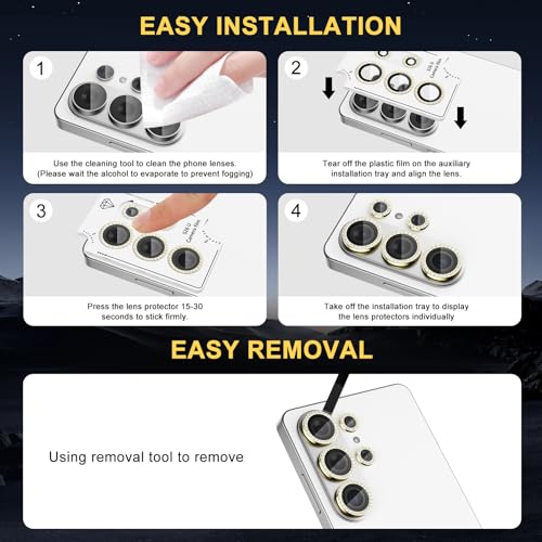 Camera Lens Protector for Samsung Galaxy S26 Ultra, Diamond Gold - color: Diamond Gold