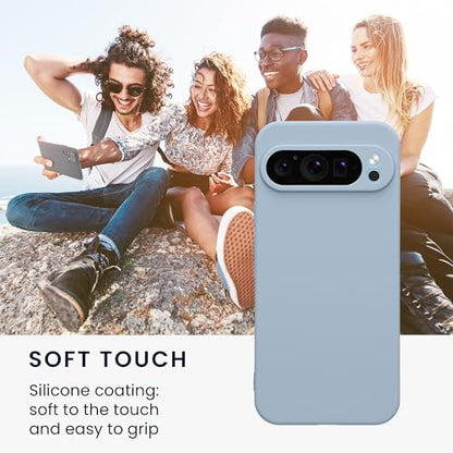 kwmobile Case Compatible with Google Pixel 9 Pro XL Case - Protective Slim TPU Phone Cover - Soft Matte Finish - Light Blue Matte - color: light blue matte