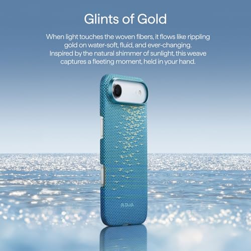 pitaka for iPhone Air Case with Caseless Touch Feeling, Glints of Gold - color: Lucid Blue