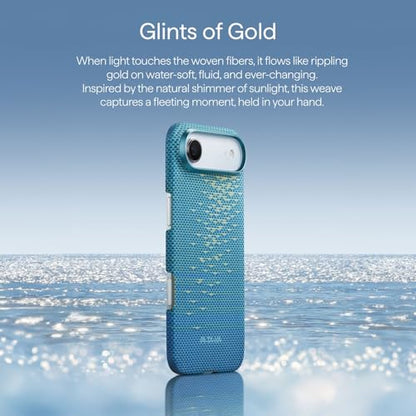 pitaka for iPhone Air Case with Caseless Touch Feeling, Glints of Gold - color: Lucid Blue