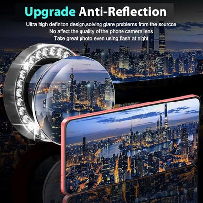 2-Pack Camera Lens Protectors for Galaxy Z Flip7, Glitter Bling Sparkly Camera Cover with Aluminum Edging,Individual Metal Lens Cover [Case Friendly],Bling Black - color: Bling Black