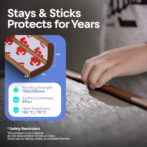Furniture Edge Guards, 16ft Foam Cushion, Baby Child Proofing Set, Brown - color: Brown, size: 16ft
