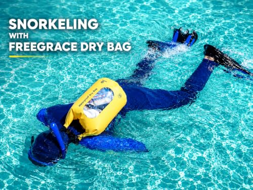 Freegrace Waterproof Dry Bag with Double Zip-Lock, Phone Case & Waist Pouch | 5L Green, Submersible 500D Tarpaulin, Adjustable Crossbody Strap, Floating Gear For Kayaking, Boating, Swimming, Scuba Diving - color: Green, size: 5L, style: Without Window