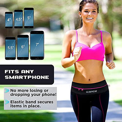 Running Belt | Runner Fanny Pack for Women and Men | Adjustble Waist Band Pack for Storage Phone - color: Gray/27"-43"