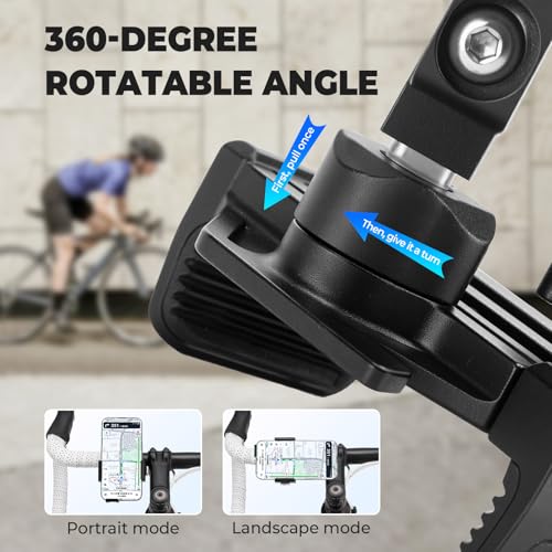 ROCKBROS Bike Phone Mount, Quick Release, 360° for 4.5-7.2 in Phones