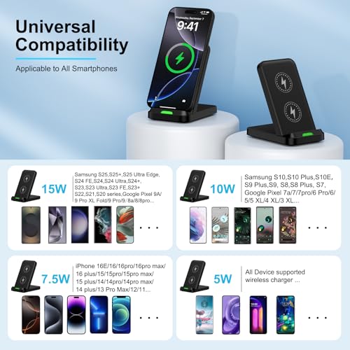 Wireless Charger Stand for Samsung Galaxy S26 S25 FE Ultra Plus S24 S23 S22
