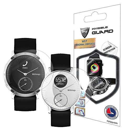IPG for Withings Steel HR Smartwatch Hydrogel Screen Protector (2 Units) Invisible HD Clear Film Anti Scratch Guard-Smooth/Self-Healing/Bubble for SteelHR