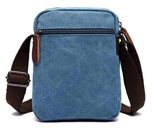 Mini Crossbody Bags for Women and Men - Small Purses and Handbags - Travel Bag - Canvas Shoulder Purse - color: Light Blue