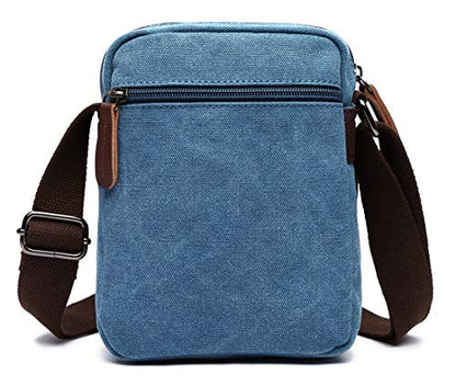 Mini Crossbody Bags for Women and Men - Small Purses and Handbags - Travel Bag - Canvas Shoulder Purse - color: Light Blue