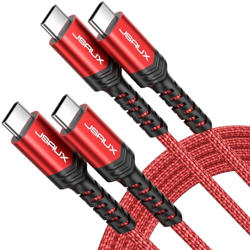 JSAUX 100W USB C to USB C Cable, 2-Pack 10FT, 5A Fast Charging, Red - color: Red, size: 10 ft+10 ft