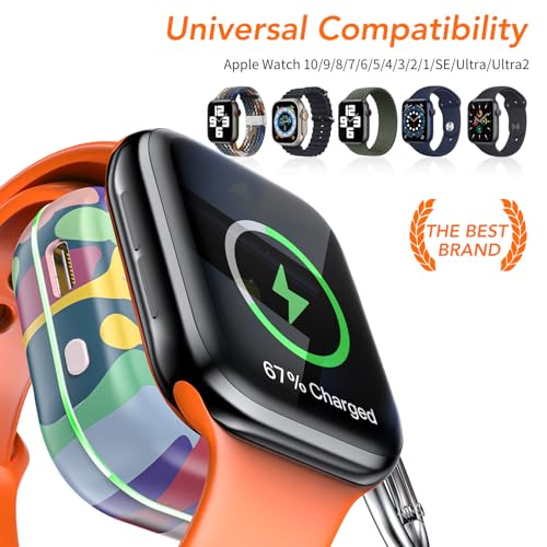 Charger for Apple Watch Portable iWatch Wireless Charger,Compact Magnetic iWatch Chargers 1200mAh Power Bank Keychain Gift Your Mother Girl Birthday for Apple Watch 12/11/10/9/8/7/6/SE/5/4/3/2/Ultra - color: Coloful Painting