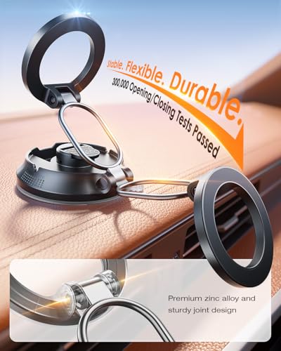 SUPERONE Car Phone Holder for Magsafe, 360° Adjustable Magnetic Car Mount - color: Black