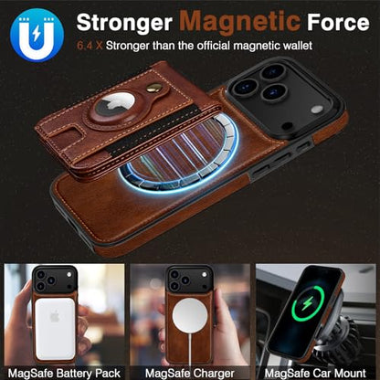 LOHASIC iPhone 17 Pro Max Wallet Case, Compatible with Magsafe, Dark Brown - color: Dark Brown, size: for iPhone 17 Pro Max