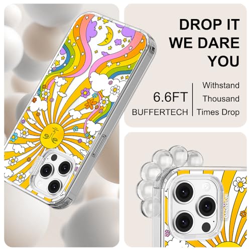 MOSNOVO Case for iPhone 12 & iPhone 12 Pro, [Buffertech 6.6ft Military-Grade Drop Protection] [Anti Peel Off Tech] Clear TPU Bumper Phone Case Cover Design - 70's Psychedelic Groovy Art - color: Clear - 70's Psychedelic Groovy Art, size: iPhone 12 / iPhon