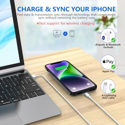 BOPPS Battery Case for iPhone 13/14 /14 Pro/13 Pro, Upgraded Slim 8500mAh Portable Protective Chargier Case with Carplay Compatible for iPhone 13，14 Series Charging Case，Black - size: iPhone 13/13 Pro/14/14 Pro