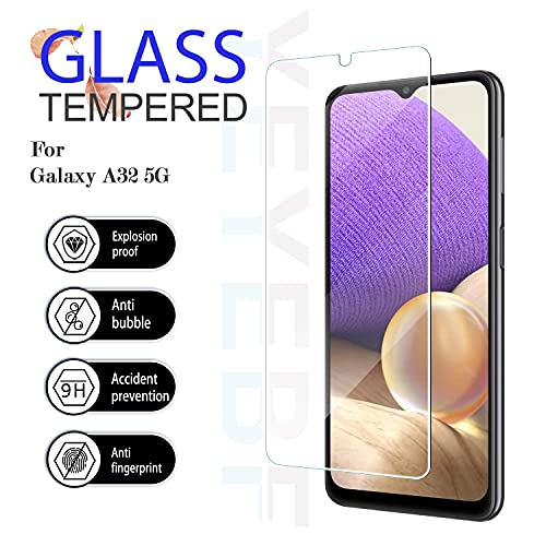 Galaxy A32 5G HD Clear Tempered Glass Screen Protector, [2 Pack] [3D Glass] [Bubble-Free] [Anti-Glare] Screen Protector Glass For Samsung Galaxy A32 5G - size: Galaxy A32