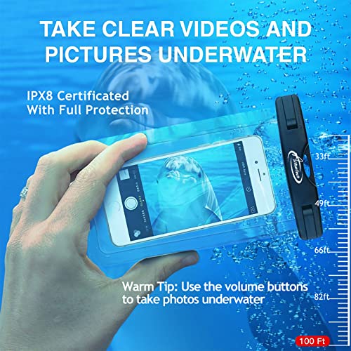 AiRunTech Waterproof Phone Pouch, Cruise Essentials 4-Piece Set, Beach Vacation Kayak Cruise Accessories Must Haves, Waterproof Bag for Travel with Phone Lanyard (2 Phone Cases + 2 Fanny Packs) - color: 2 * phone cases(black) + 2 * fanny packs(clear), siz