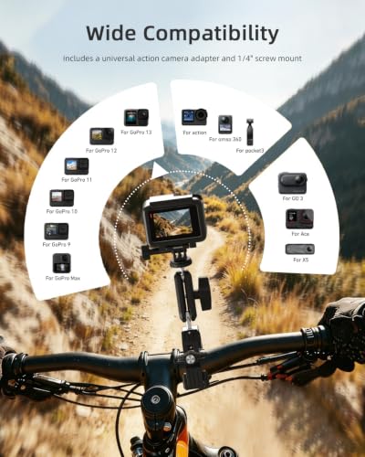 Phone Clamp Mount, 360° Dual Ballhead for Phone & Action Camera