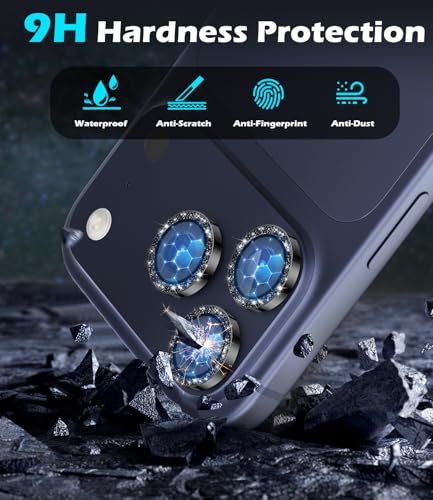 imluckies Camera Lens Protector for iPhone 17 Pro/iPhone 17 Pro Max - color: Bling Black