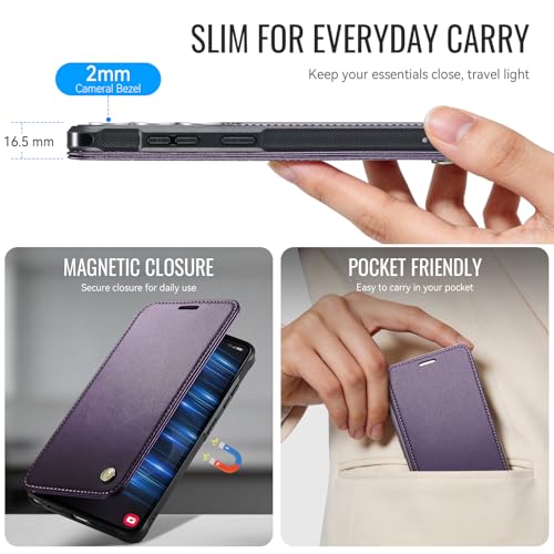 for Samsung Galaxy S26 Ultra - Slim Case Magnetic Wallet, Purple - color: Purple, size: Galaxy S26 Ultra
