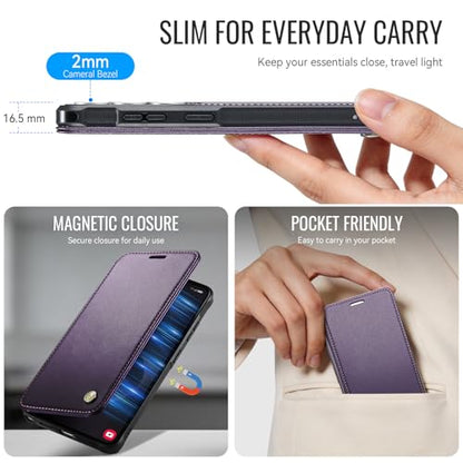 for Samsung Galaxy S26 Ultra - Slim Case Magnetic Wallet, Purple - color: Purple, size: Galaxy S26 Ultra