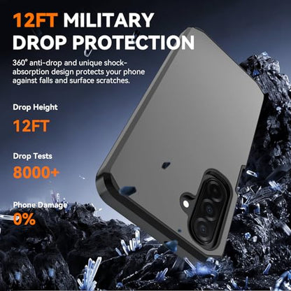 for Samsung Galaxy A17 Case : Shockproof Phone Cover with HD Screen Protector,Hybrid Protective Military-Grade Drop Protection for Galaxy A17 5g / A16 5g & A26 Phone Case(Grey) - color: Grey