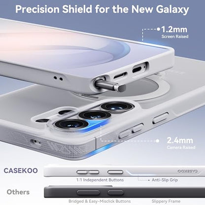 CASEKOO White for 26U Case with 360 Spin Magnetic Stand, Fit for MagSafe | 360 Spin Magnetic Stand, Fit for MagSafe, 18FT MIL-STD Protection, Invisible Ring Holder Phone Case - color: Matte White