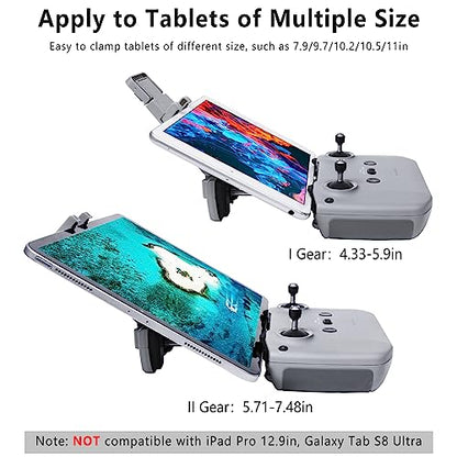 No Disassembly Tablet Holder for DJI Lito 1/ X1/Flip/Neo/Mini 4K/ Air 3/ Mini 5/4/ 3 Pro, 7-12 Inch Foldable iPad Mount Holder Pack of Lanyard and 2 Cables, Fits DJI RC-N1/N2/N3 Accessories