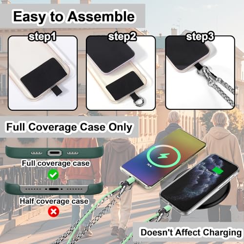 XANGNIER Clip and Go Strap for Phone with Wallet Crossbody,Chain Black - color: Chain Black