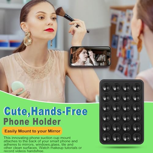 CIEO SuctionPhone Grip, Strong Silicone Suction,Strawberry Sticky Grip,Suitable for Selfies and Videos on Mirrors, Bathrooms and Smooth Surfaces, Compatible with iPhone (Purple Series) - color: Purple series