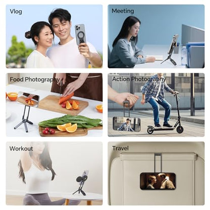 ULANZI MA38 Magnetic Phone Tripod for iPhone 18 Pro, Aluminum Phone Holder - color: Obsidian Gray