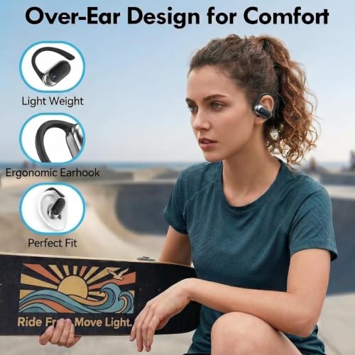 Open Ear Buds Bluetooth Headphones Stereo Sound Clear Calls Air-Conduction