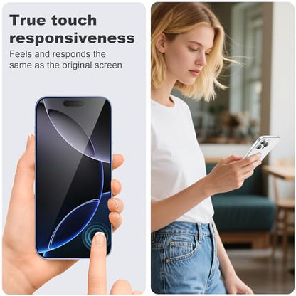 Compatible with iPhone 16 Pro Max Screen Protector with Auto-Alignment Install Kit [Full Edge Coverage] Shatterproof Tempered Glass Screen Protector for iPhone 16 Pro Max 6.9" [2 Pack] - size: iPhone 16 Pro Max
