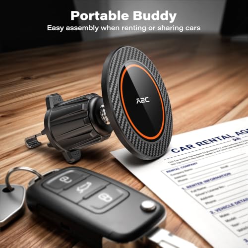 A2C for MagSafe Car Vent Mount, One-Piece Metal Hook Magnetic Vent Holder