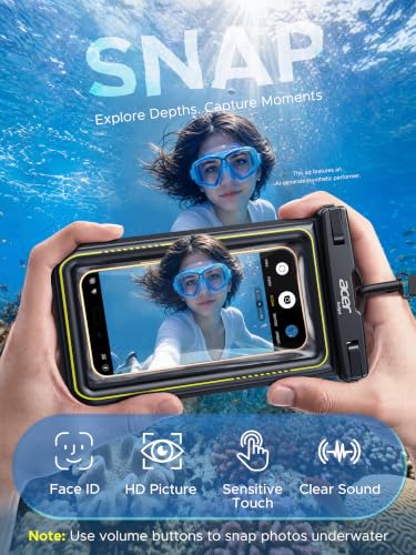 acer Floating Waterproof Phone Pouch, IPX8 Waterproof Phone Case 2 Pack | Cell-Foam & Sensitive Touch, Beach/Cruise/Kayak/Ship Essentials for iPhone 17/16/15 Pro Max, Galaxy S25 Ultra - 7"