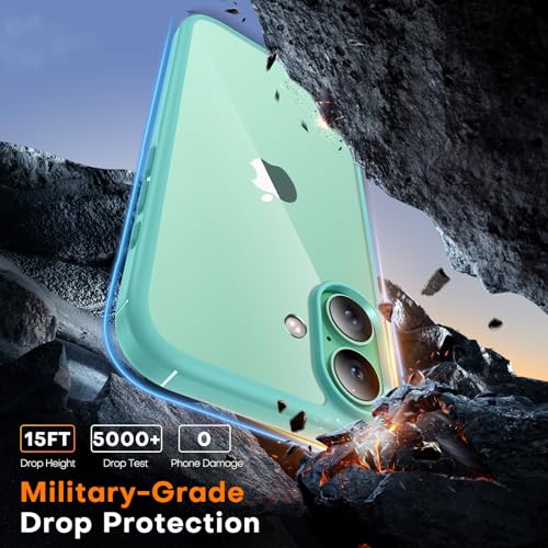 TAURI for iPhone 17 Case, Anti-Yellowing with Screen Protector, Military-Grade Protection Shockproof Slim Phone Case for iPhone 17, Green - color: E-Green