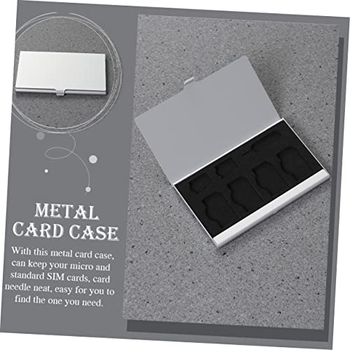 Sim Card Box Holder with Card Needle Aluminum Alloy Silver