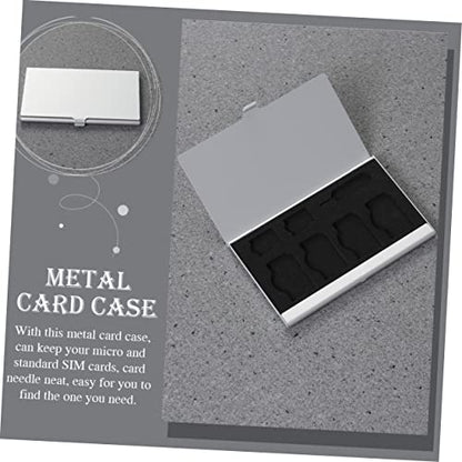 Sim Card Box Holder with Card Needle Aluminum Alloy Silver