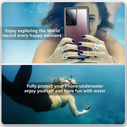 SPIDERCASE Designed for Samsung Galaxy S22 Ultra Case 6.8", Purple/Clear | [IP68 Waterproof] [Built-in Screen Protector] Full Sealed Protection Heavy Duty Shockproof Case - color: Purple