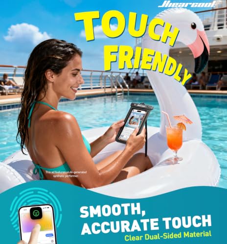 Hiearcool Waterproof Phone Pouch, Waterproof Phone Case, Black&Olive Green | Durable multilayer IPX8 protection; touchscreen access and fit up to 8.9 inches; cruise essentials 2026 for beach and pool - color: Black&Olive Green