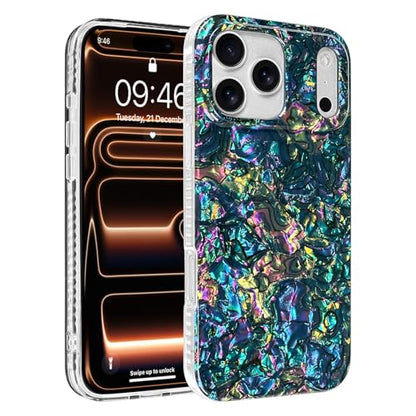 AIGOMARA Magnetic for iPhone 17 Pro Case, Abalone Opalescent Shell - color: Abalone-Round, size: iPhone 17 Pro