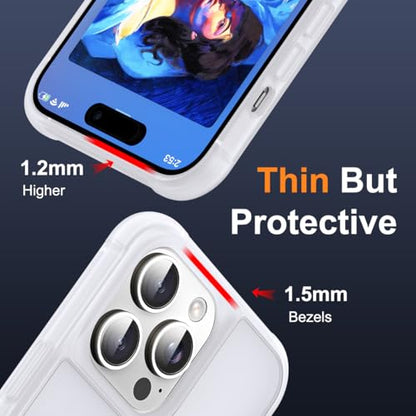 SKYLMW Compatible with iPhone 14 Pro Case with Stand,Translucent | iPhone 14 Pro Phone Case 6.1",Magnetic Ring Stand,Compatible with MagSafe,Military-Grade Protection,Great Grip Feeling - color: Translucent, size: Iphone 14 Pro