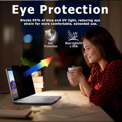 Adeway Privacy Screen Protector for Surface Laptop Go 3-2-1 12.4 Inch, Magnetic Nano, Anti-Spy, Removable, Blue Light & UV Blocking, Anti-Glare - size: Laptop Go 12.4"