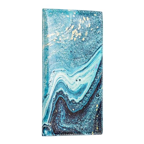 CoBak Checkbook Cover for Women & Men - PU Leather Case with RFID Blocking | Classic Design Check Book Holder for Personal and Business - color: Green Marble