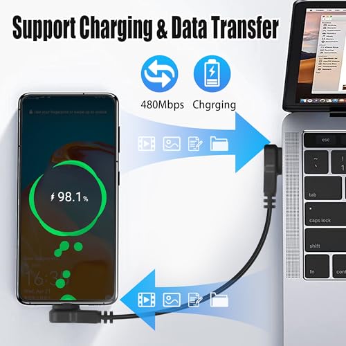 YACSEJAO 90 Degree USB C to USB C Cable,15cm/0.5ft, Side to Side Angle