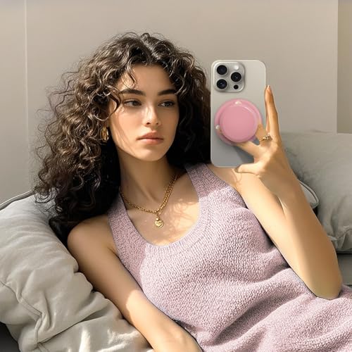for MagSafe Phone Grip,Soft Silicone Magnetic Collapsible Cell Phone Finger Grip for iPhone 17/16/15/14/13,12 and Smartphones Tablets - Pink - color: Pink