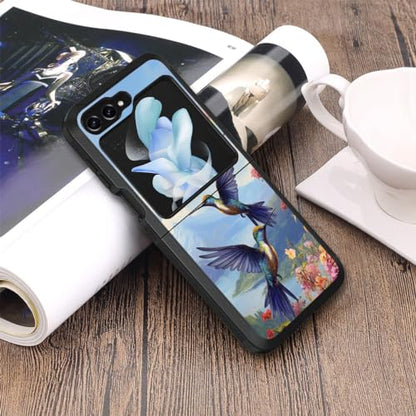 for Samsung Galaxy Z Flip 5 Case, Heavy Duty Dual Layer Hybrid Military Grade Shockproof Drop Folding Protective Cover for Samsung Galaxy Z Flip 5 5G 2023, Hummingbird - color: Hummingbird
